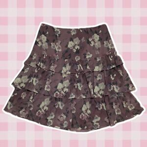 Purple Dark Feminine Romantic Whimsigoth Fairy Grunge Tiered Ruffle Mini Skirt 4